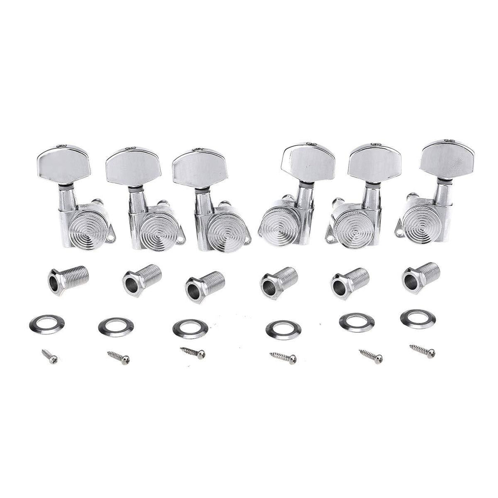 Musiclily Ultra 3R3L 19:1 Ratio Guitar Locking Tuners Tuning Pegs Keys Machines Heads Set Compatible with Les Paul Style Electric or Acoustic Guitar,Chrome Chrome