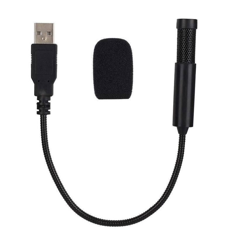 Microphone, Gooseneck Wired Dual Condenser Microphone Mini Recording Condenser USB Interface Microphone for Singing, Voice Chat, Webcast, Online Teaching, Web Conferencing