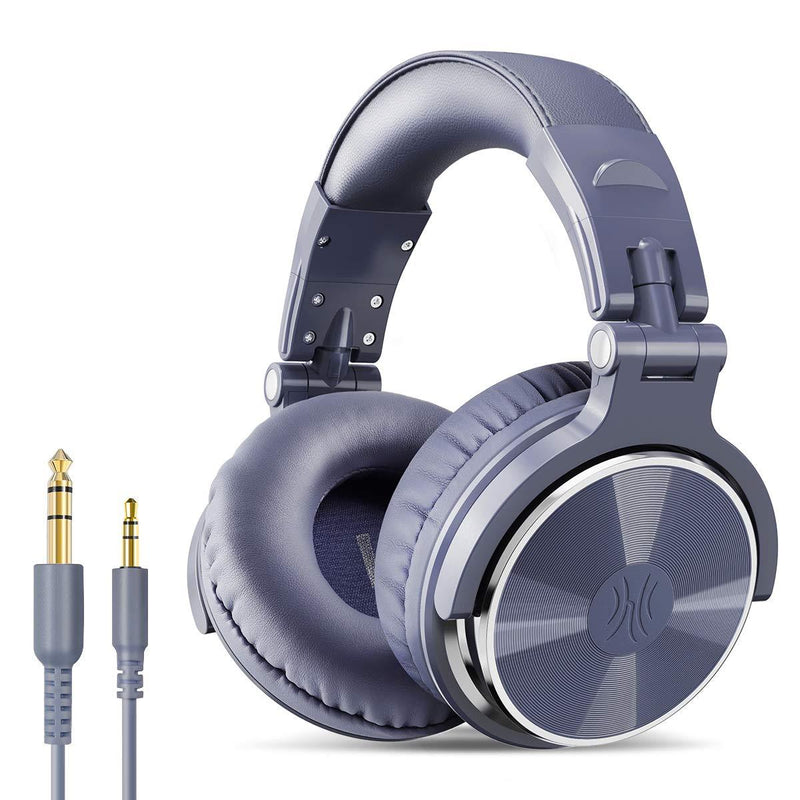OneOdio Over Ear Headphone Studio Wired Bass Headsets with 50mm Driver, Foldable Lightweight Headphones with Shareport and Mic for DJ Recording Monitoring Mixing Podcast Guitar PC TV (Blue Fog) Blue Fog