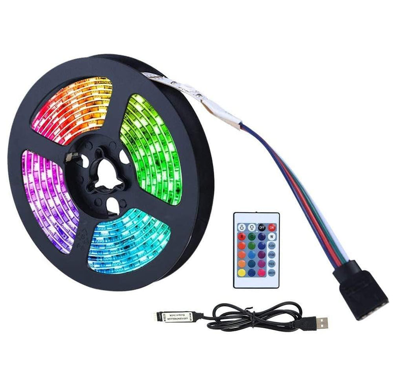 LED Strip Lights, 5050 Waterproof Decorative Light Strip with Remote Control, USB Led Neon Strip with 16 RGB Colors and 4 Modes, Home Theater LED TV Backlight, Kitchen Party, Decorative TV(4M 120LED) 4m 120led