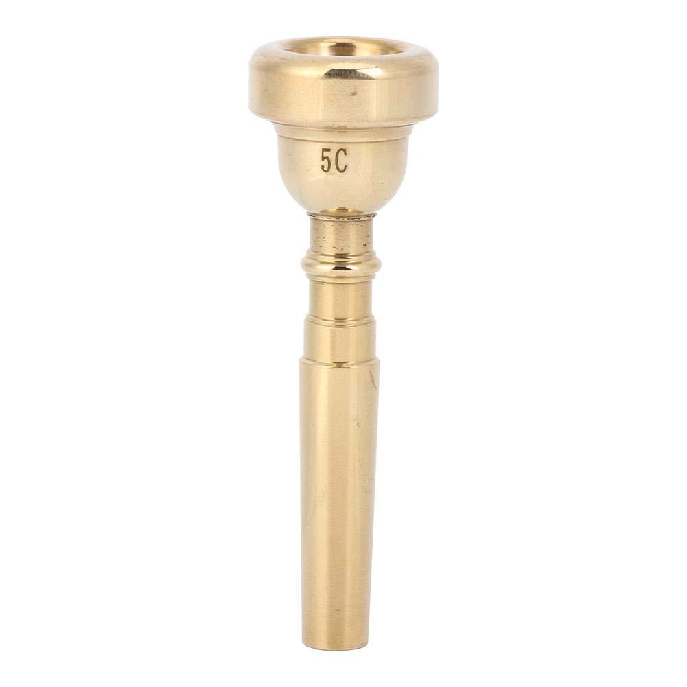Metal Trumpet Mouthpiece, Gold Bb Tone Trumpet Mouthpiece, 3C 5C 7C(Gold 5C) Gold 5C