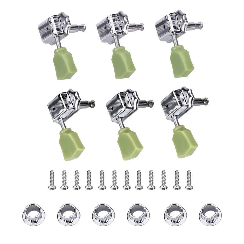 Dilwe Guitar Machine Heads, 3R 3L Machine Heads String Tuning Key Pegs Tuners Folk/Electric Guitar, Silver