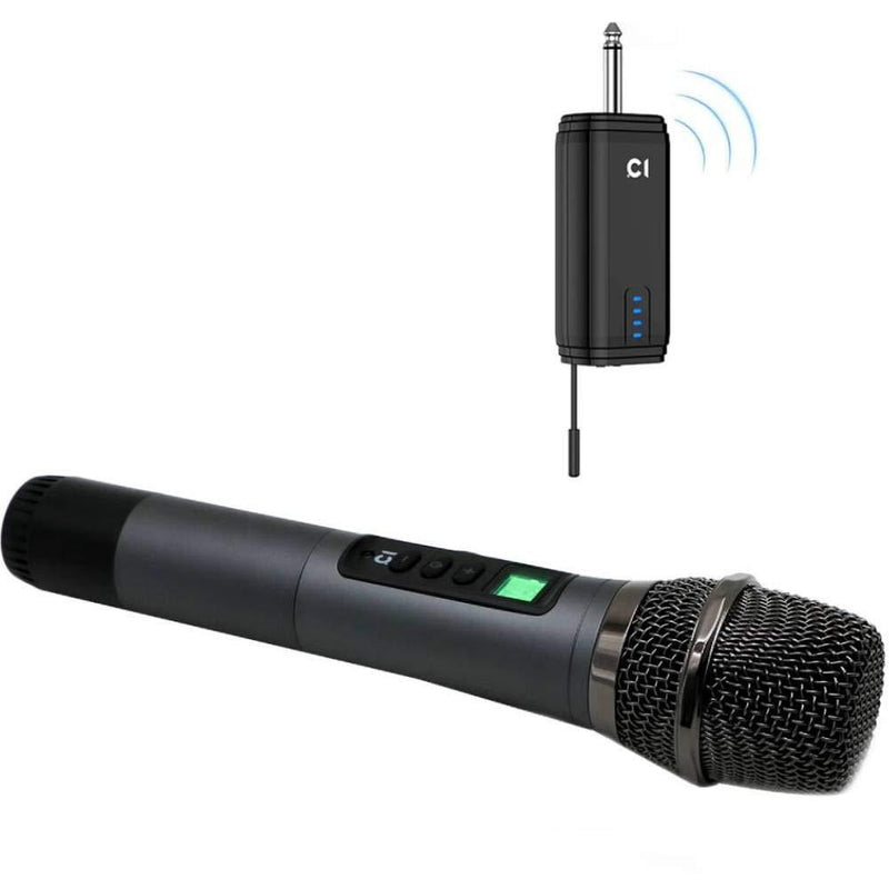 [AUSTRALIA] - Wireless Handheld Microphone System 200 FT, Professional Cordless Dynamic Mic with 6.35mm(1/4'') Plug Rechargeable Receiver-Portable Microfonos Inalambricos for Pa System/Singing/Karaoke ect 