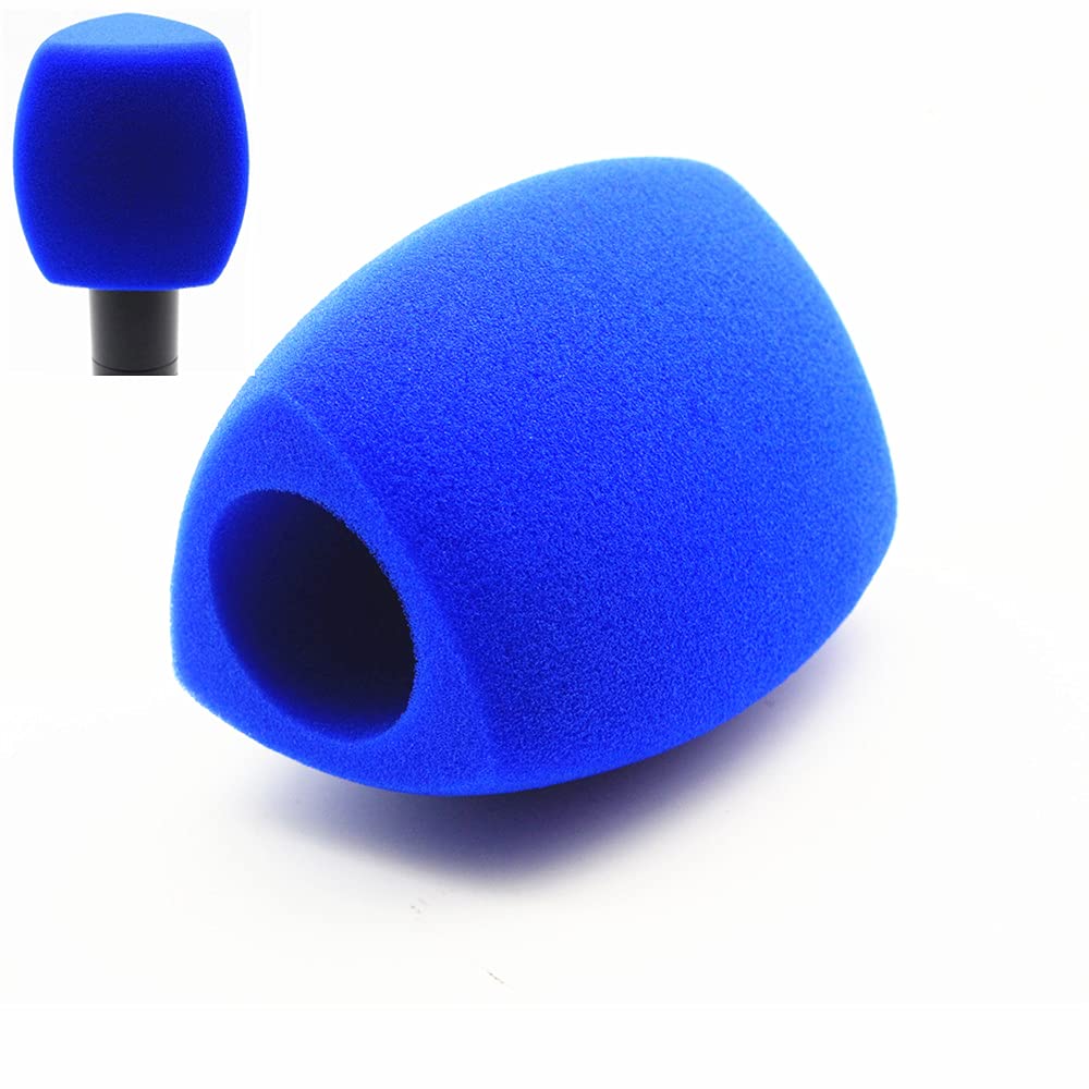 Saidbuds Foam Microphone Windscreen Large Mic Foam Cover Windshields for Handheld Interview Microphone(Blue) Blue