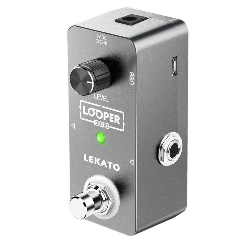 LEKATO Guitar Looper Metal Loop Station 5 Minutes Recording Time Guitar Loop Effect Pedal Looping Pedal with Download/Upload Files to PC Function for Guitars Bass