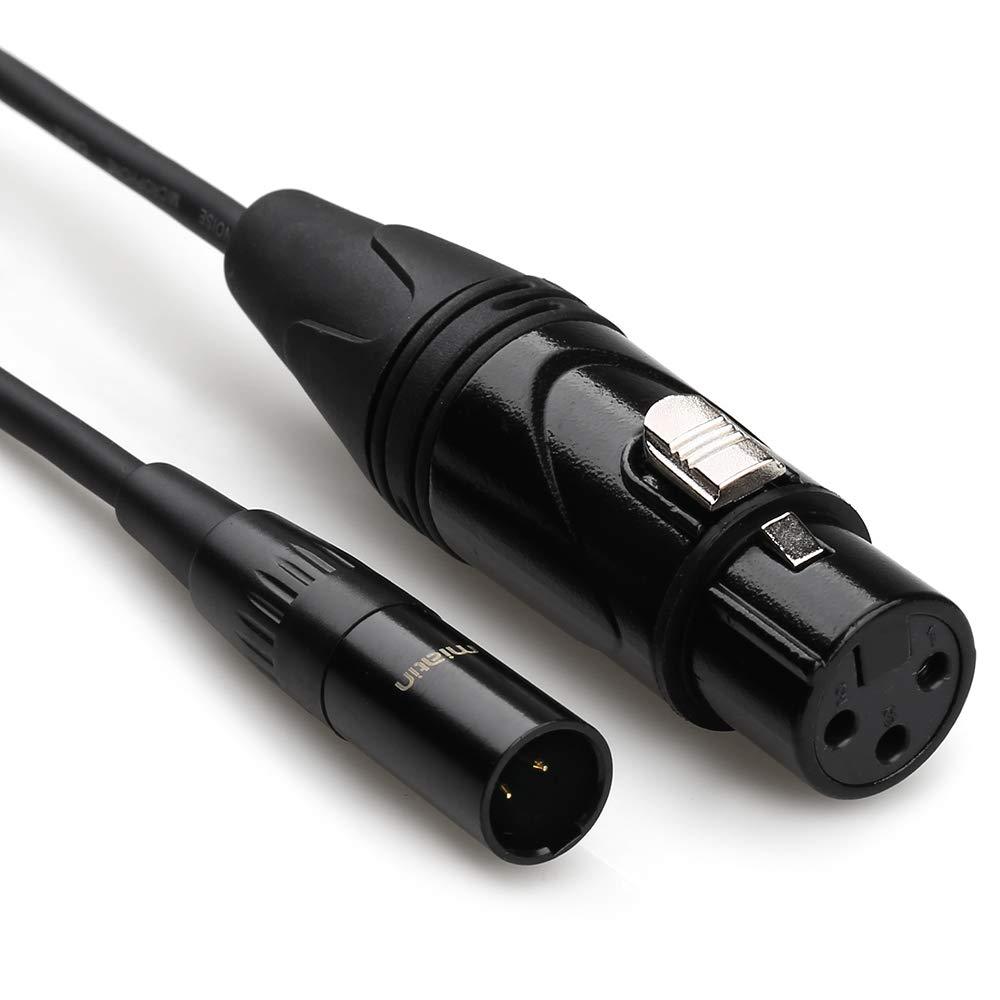 Mini-XLR Male to XLR Female Microphone Patch Cable, Mini XLR 3 Pin Pro Lapel Audio replacement Cable -1.8Meters XLR Female to mini Male - 1.8Meters