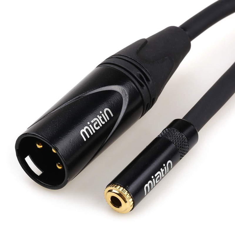 MIATIN XLR Male to 3.5mm Female Microphone Patch Cable, 3.5mm Jack Female Stereo TRS to 3-pin XLR Male Transforming Cord Converter Cable - 0.5 Meter 3.5mm Female to XLR Male - 0.5 Meter