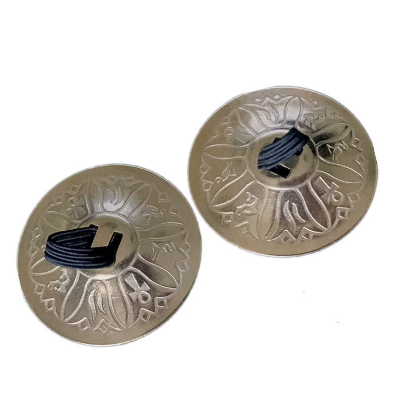 2 Pcs Finger Cymbals Belly Dancing Gold Finger Brass Musical Instrument Dancing Accessory for Dancer Ball Party