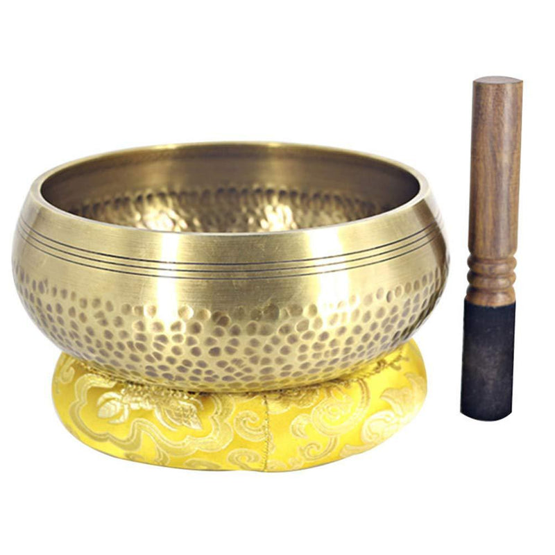 MILISTEN 1pcs Tibetan Singing Bowl Set Tibetan Meditation Sound Bowl with Mallet & Silk Cushion for Healing, Prayer, Yoga, and Mindfulness (Random Mallet)