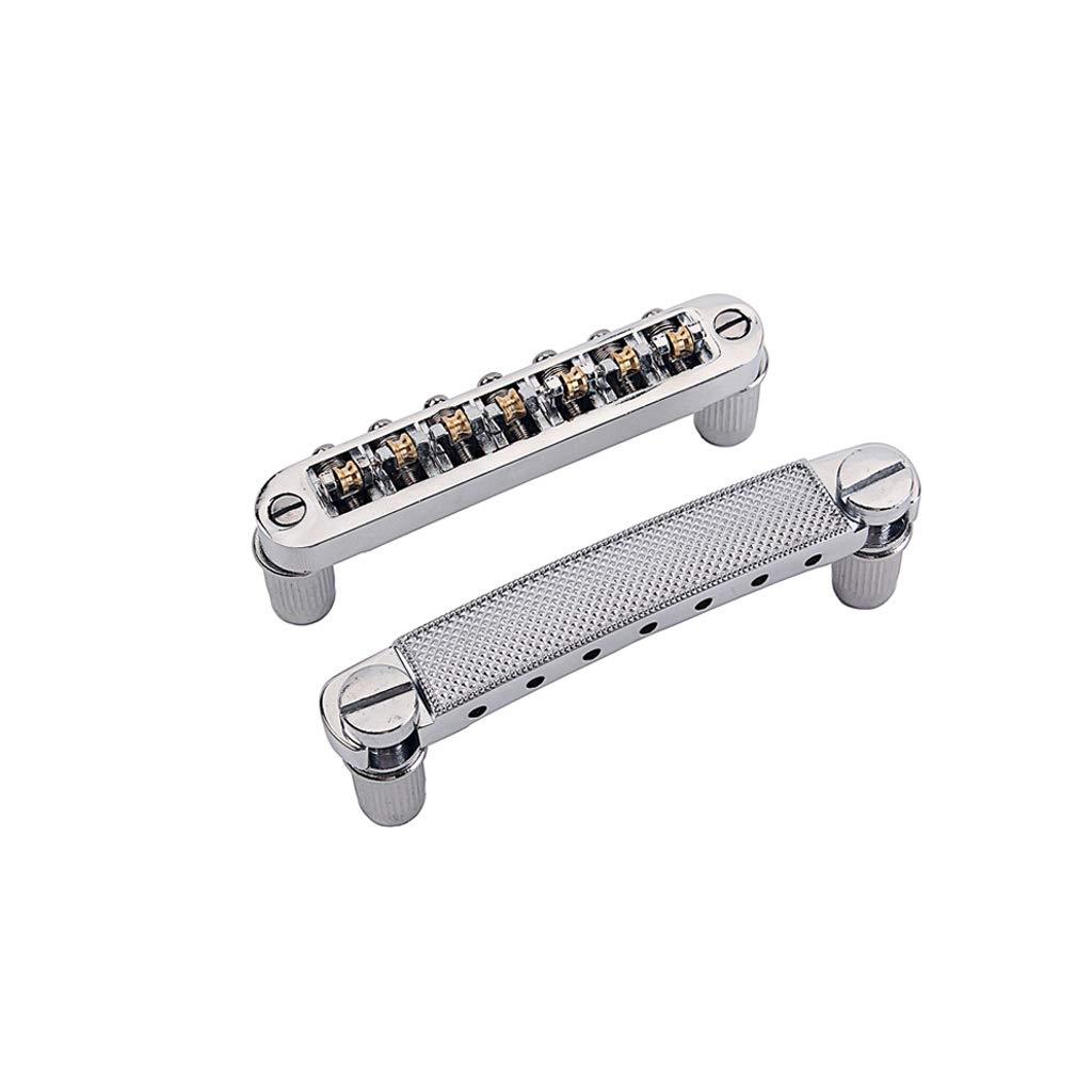 Alnicov Electric Guitar Bridge Tailpiece Roller Bridge Saddle 7 String for LP SG Electric Guitar Replacement Parts(Silver)