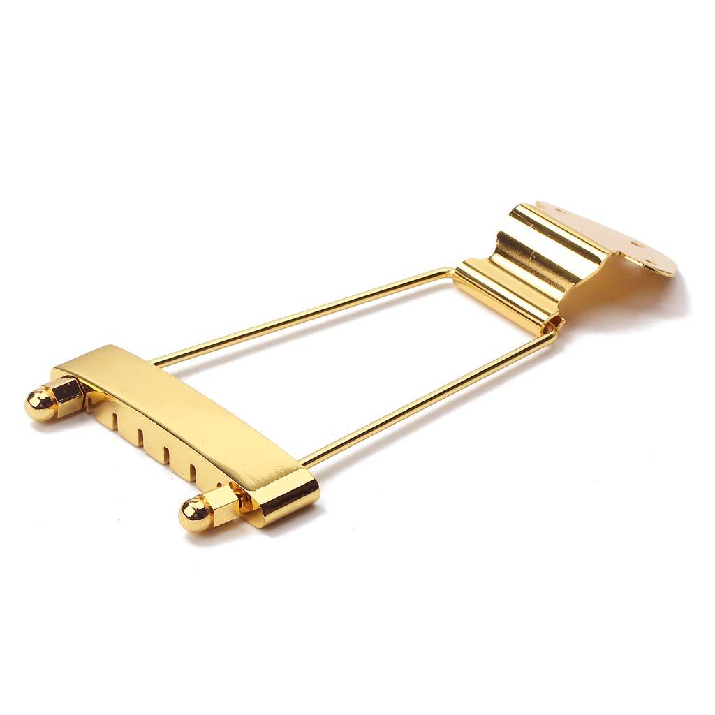 Alnicov 6 String Guitar Trapeze Tailpiece Bridge for Jazz Archtop Guitar Replacement - Gold