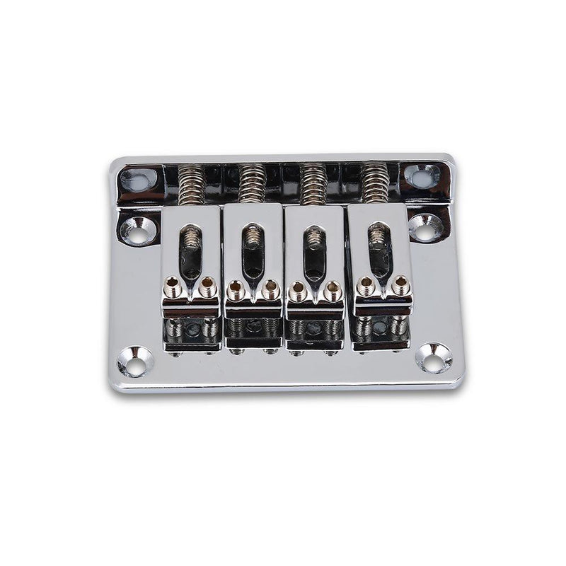 [AUSTRALIA] - Guitar Bridge, Durable 4-String Saddle Bridge, Orrosion Prevention and Durability, Compatible for Electric Guitar, Electric Bass and Ukulele(Silver) 