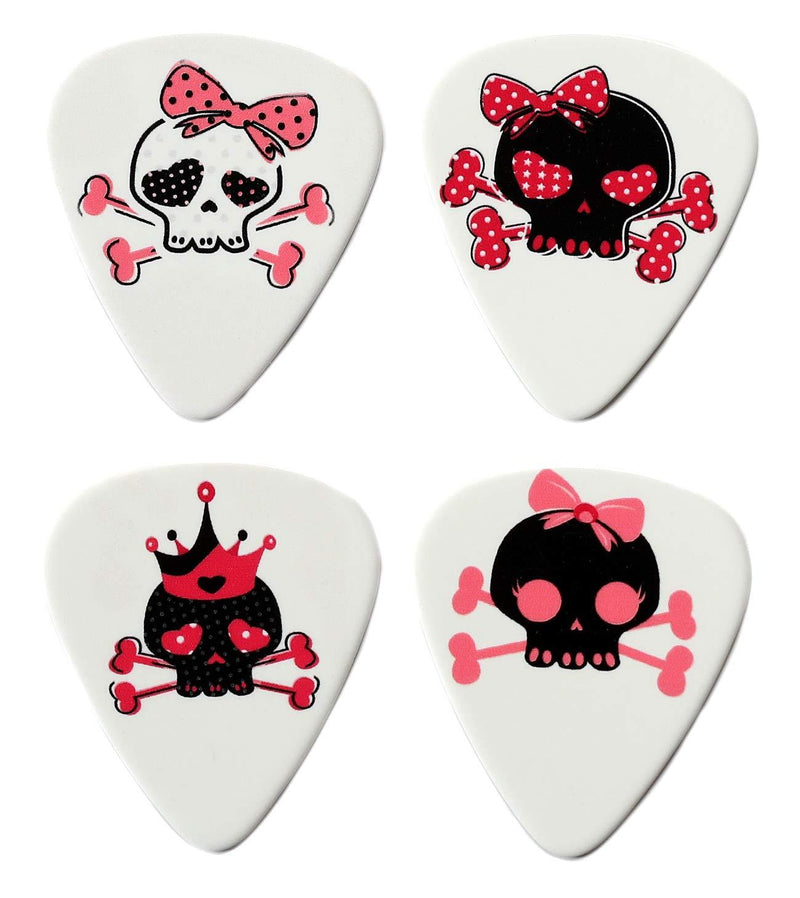 Girly Skull Guitar Picks Set of 12 Double Sided Harmony Picks Premium Plectrums