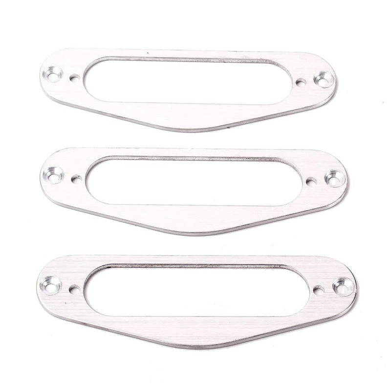 Alnicov 2 Pcs Metal Single Coil Pickup Surround Plate Mounting Ring for Guitar,Silver