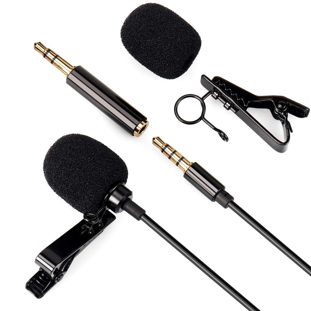 Lavalier Clip on Microphone - Daffodil MCP100B - 3.5mm Aux Mini Hands-Free Lapel Microphone for Mobile Phone,PC, Camera, Laptop