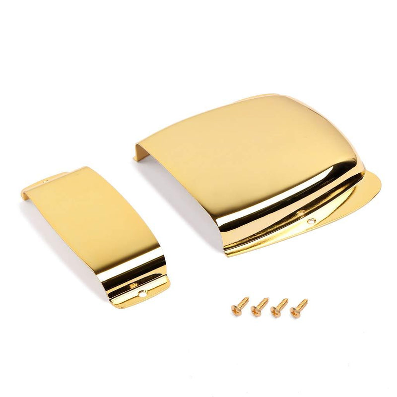 Alnicov Bass Pickup Cover Zinc Alloy Pickup Bridge Plate Cover Set for Bass Electric Guitar - Gold