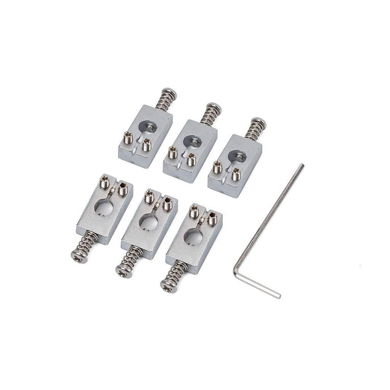 Alnicov 6 Pcs Bridge Saddles Replacement Tremole Saddles for Electric Guitar（Nickel）