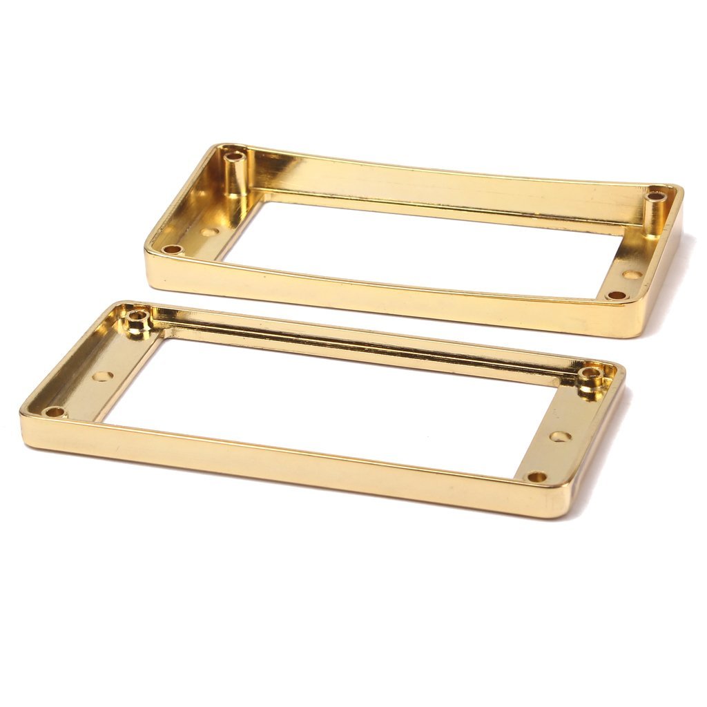 Alnicov 2 Pcs Curved Bottom Humbucker Pickup Ring Set for Epiphone Guitar Accessories,Gold