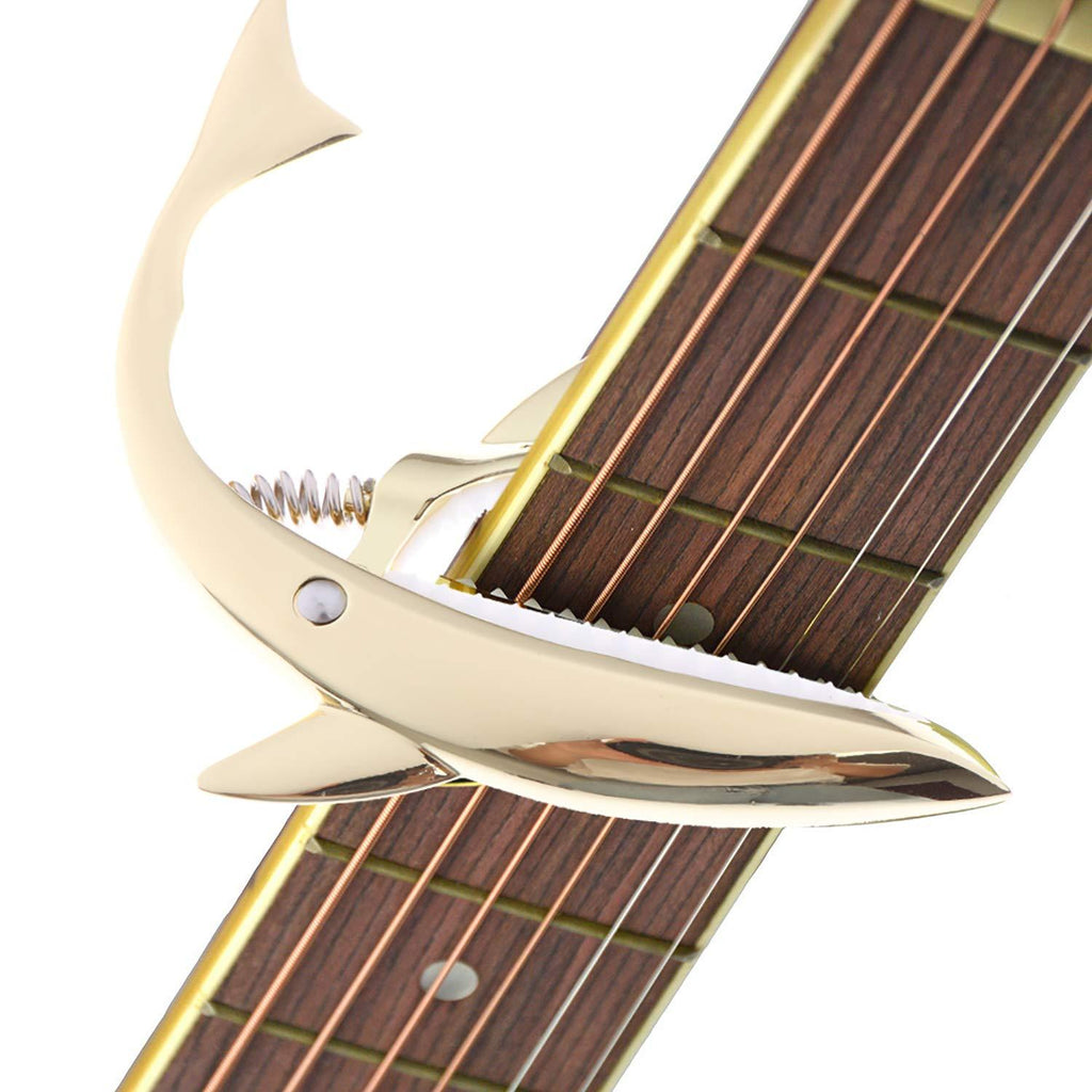 Guitar Capo Acoustic Electric Guitar Shark Capo 3 in 1 Zinc Zinc Alloy Music Tool for Electric Guitars, Ukulele, Banjo, Mandolin