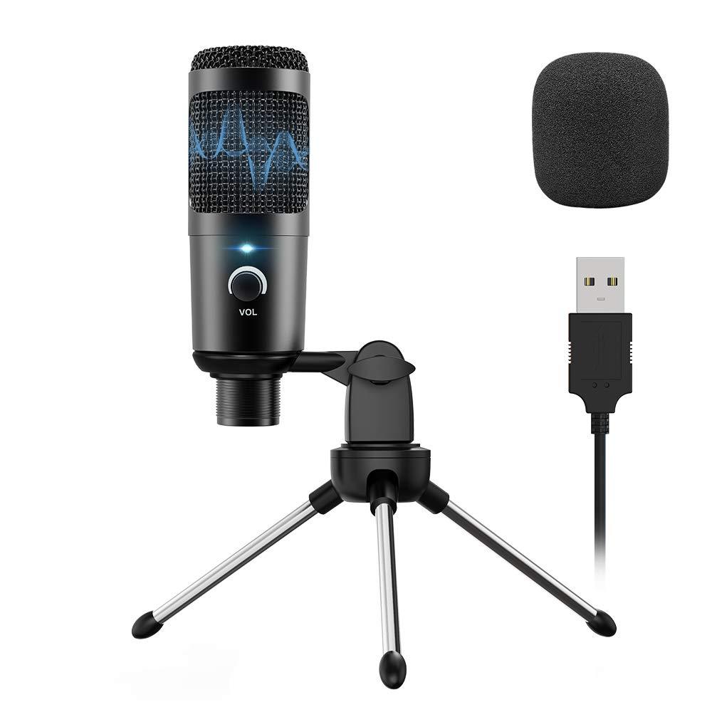 USB Microphone Mijiaer PC Microphone with Gaming MIC Condenser Recording Plug & Play with Tripod Stand & Pop Filter for Vocal Recording Podcasting Streaming for PC Laptop Desktop Windows Computer