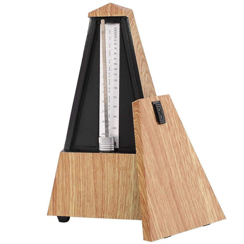 Dilwe Metronome, Mechanical Metronome Guitar Piano Drum Instrument Tower Type Metronome Musical Accessory (Shallow Wood Grain) Shallow Wood Grain