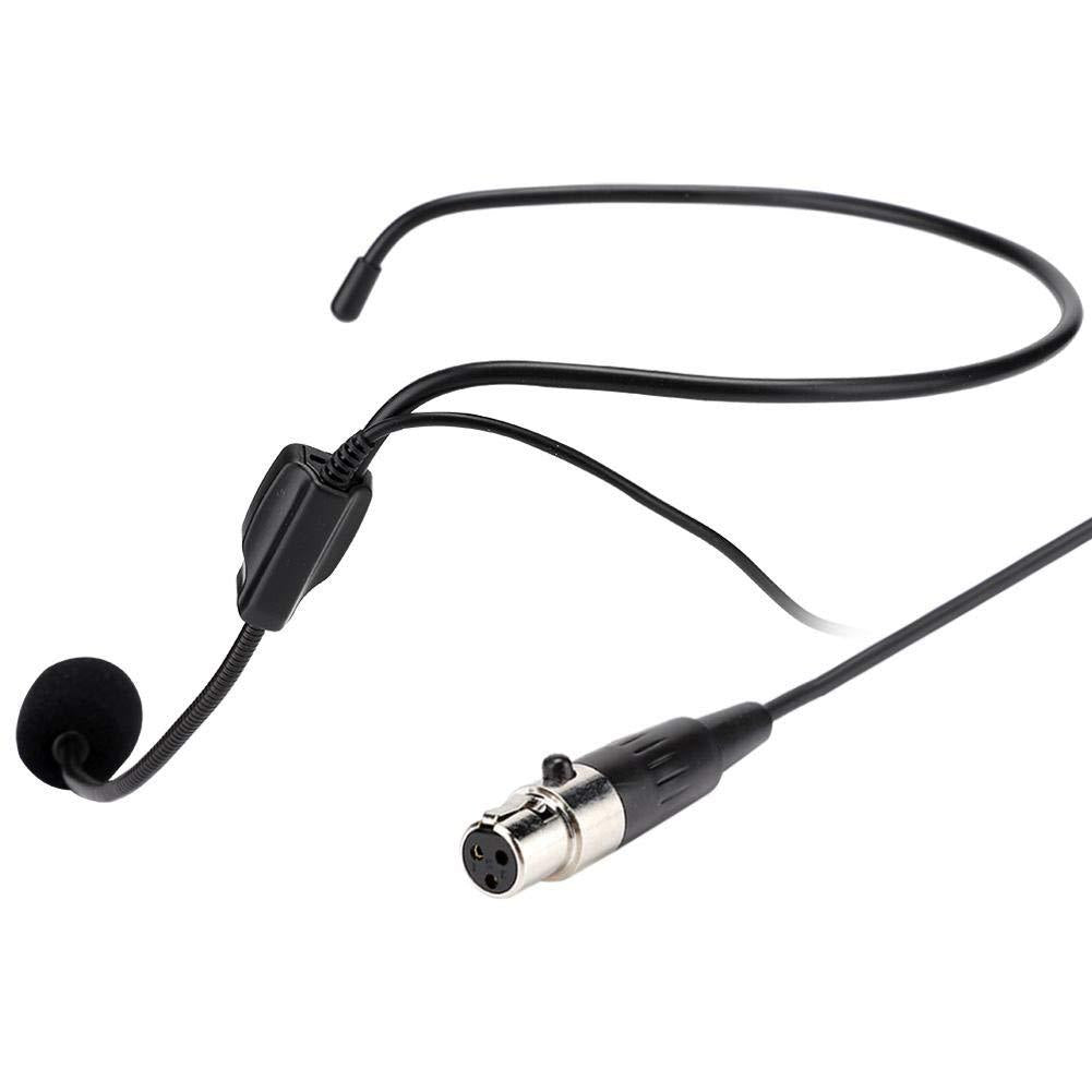 Lantro JS Professional Mini Microphone, Head-mounted XLR 3 Pins TA3F Plug Amplifier Microphone, Durable ABS + Metal for Performances Sports
