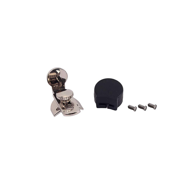 Alnicov Adjustable Clarinet Thumb Rest With Black Map Protector & Screws For Bb Clarinet Players Silver