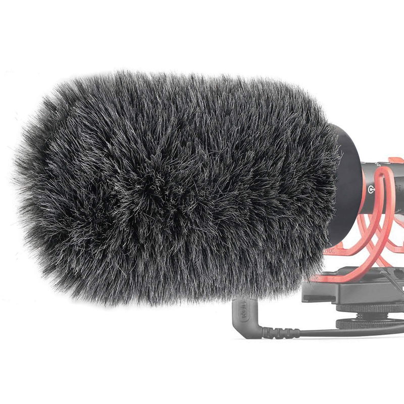 NTG Furry Microphone Windmuff - Windscreen/WindShield for Rode VideoMic NTG and Microphones with Maximum Slot Length of 100mm (3.9") and Diameter of 18-24mm by YOUSHARES (Shag, Gray)