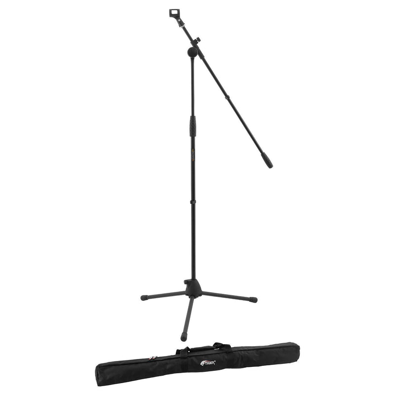 World Rhythm WR-502 Boom Microphone Stand and Mic Clip - Height Adjustable Mic Stand with Tripod Base and Microphone Clip and Carry Bag Stand & Bag