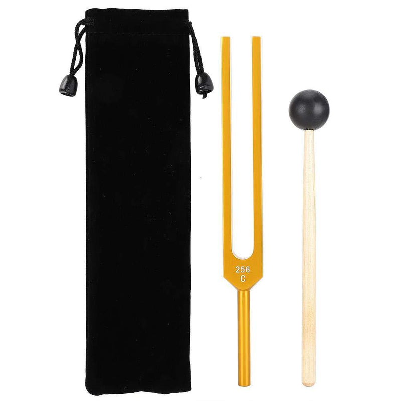 C256 Tuning Fork Aluminum Alloy Tuning Fork with Hammer and Storage Bag, Standard Hearing Healing Musical Instrument Piano Tuning Kit