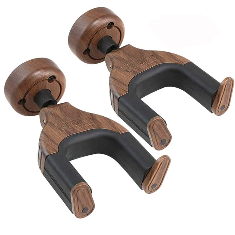 [AUSTRALIA] - Guitar Wall Mount Hangers,Guitar Hooks,Holder, Auto Lock Guitar Wall Hanger,for Acoustic,Electric, Classical,Bass Guitar Stand,Guitar Accessories (2Pcs Black Walnut) 2Pcs Black Walnut 