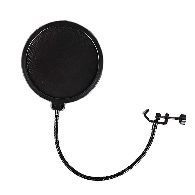 DXIA Microphone Pop Filter, with Double Layer Sound Shield Guard Windscreen, With A Flexible 360° Gooseneck Clip Stabilizing Arm, for Blue Yeti and Any Other Microphone Dual Layered