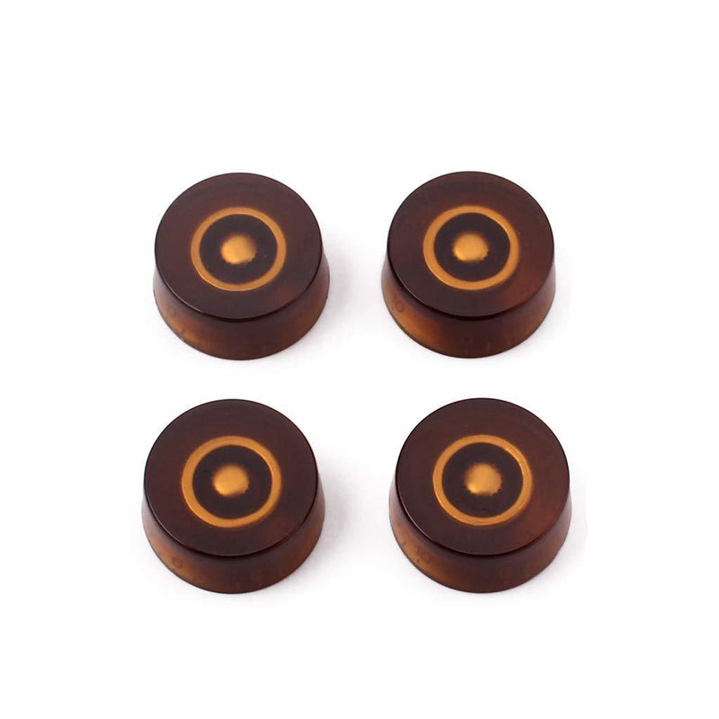 Alnicov Guitar Control Knobs Copper Color Electric Guitar Bass Top Hat Knobs Speed Volume Tone Amp Effect Pedal Control Knobs 4Pcs