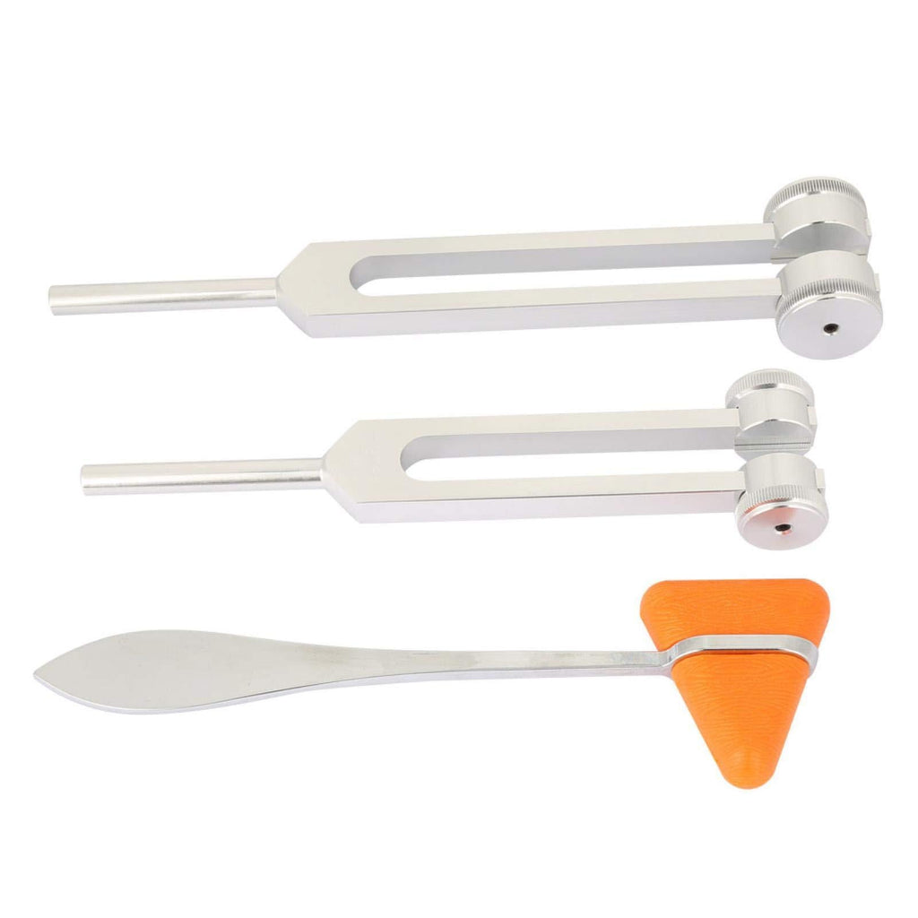 Aluminum Alloy Antirust Aluminum Tuning Fork, Sensory Tuning Fork, 3 Pcs for Neurological Tuning Fork Percussion Hammer Set
