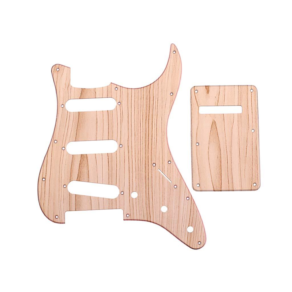 Alnicov 11 Hole Stratocaster Pickguard,SSS PVC Maplewood Grain Guitar Pickguard Backplate for Standard Strat Guitar Replacement