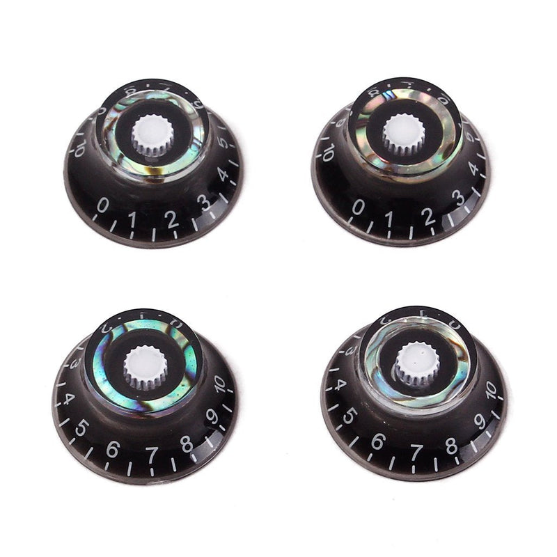 Alnicov Guitar Contral Knobs,Black Electric Guitar Speed Knobs Tone Volume Control Knobs Abalone Blue Green 4 Pack