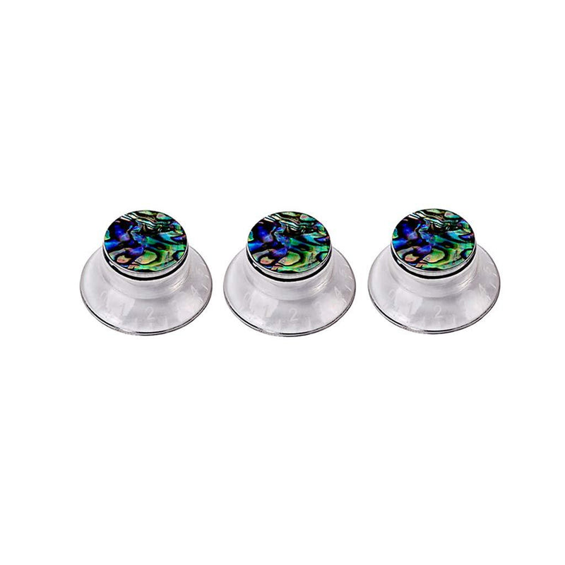 Alnicov Guitar Contral Knobs,Silver Electric Guitar Speed Knobs With Abalone Shell Tone Volume Control Knobs 3 Pack