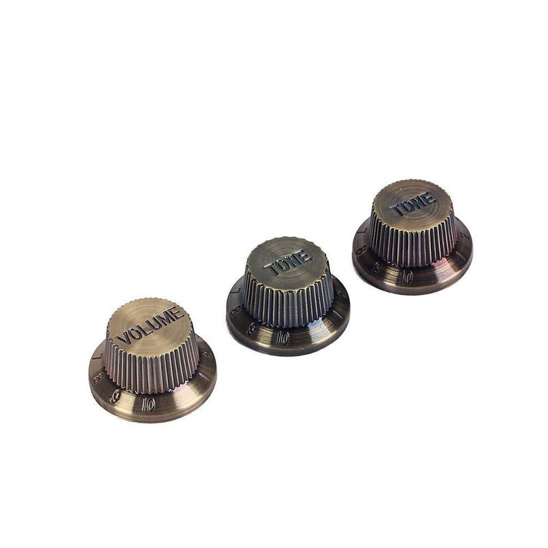 Alnicov Bronze Guitar Contral Knobs,Top Hat Bell Knobs Push On Guitar Bass Knobs For 5.8Mm Pots