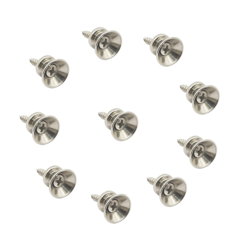 Gelrhonr 10PCS Guitar Strap Buttons,Metal Guitar Strap Lock Buttons End Pins Mounting Screws,Anti-slipping Guitar Strap Parts Accessories (Silver) (big) big