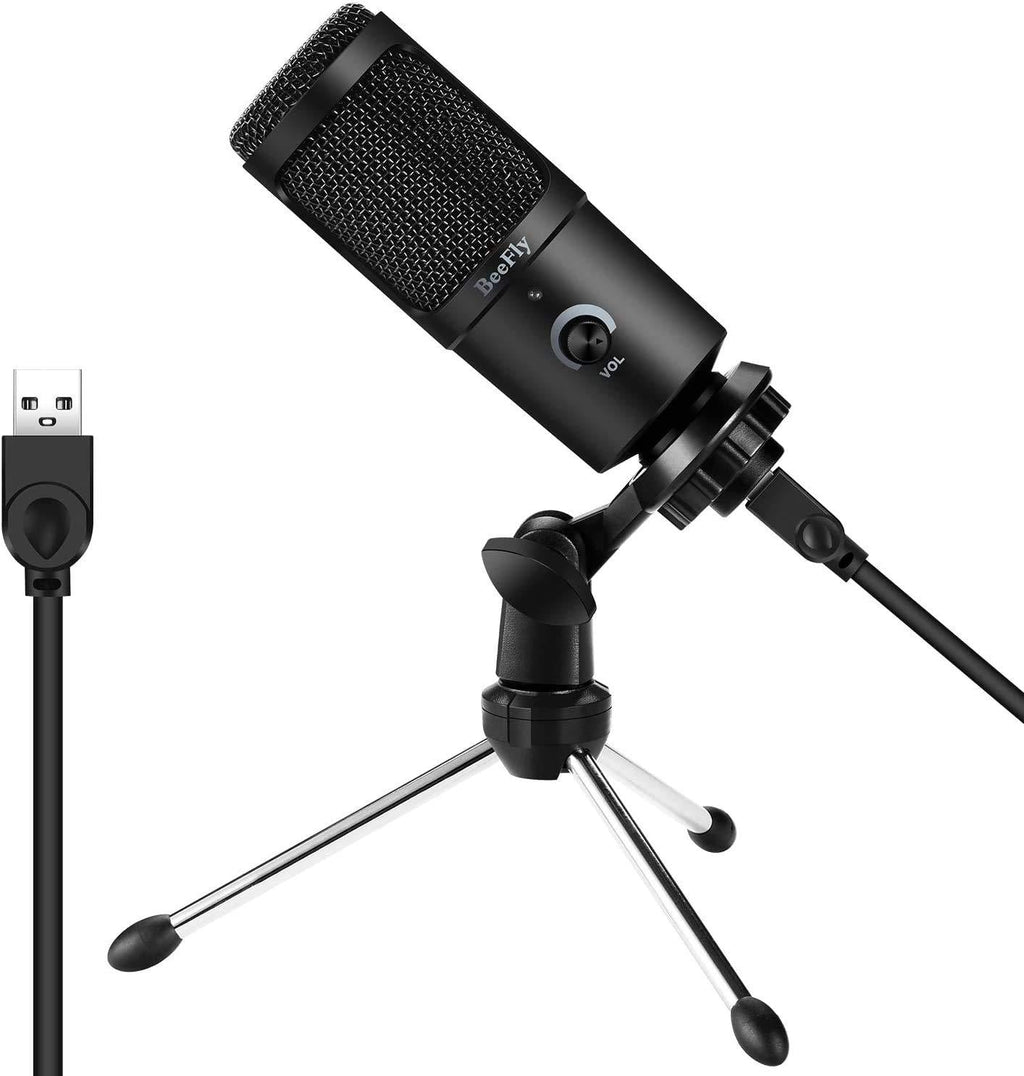 USB Microphone, Metal Condenser Recording PC Microphone for Windows and Mac, Professional Studio Desktop Microphone for Podcast, Gaming, Youtube Videos, Voice Overs and Streaming