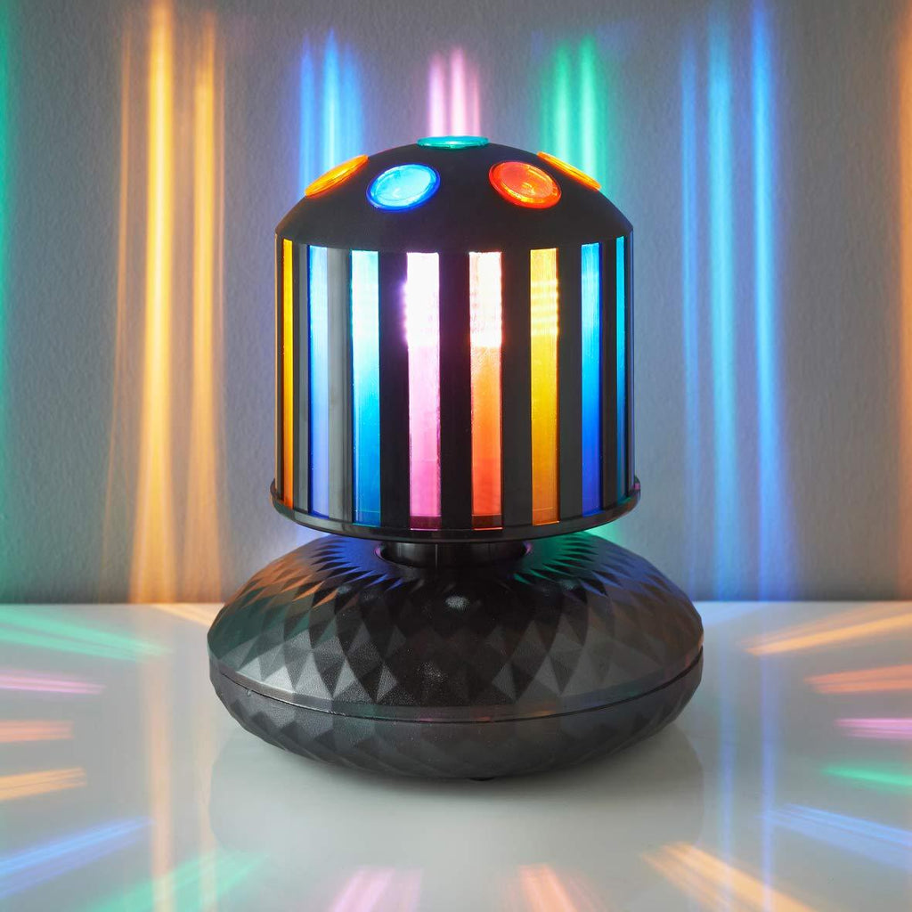 Global Gizmos 55109 5” Disco Light | Twin Light Effect | Adjustable Rotating Direction | Prism Effect Base | Great for Parties