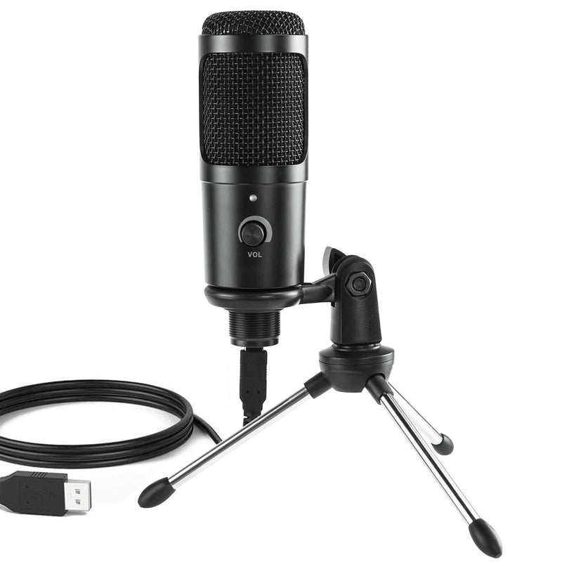 USB Microphone, Yuncoo Plug & Play Computer Condenser Gaming Laptop Desktop Mic with Tripod Stand for Skype YouTube Teaching Gaming Recording(Windows/Mac)