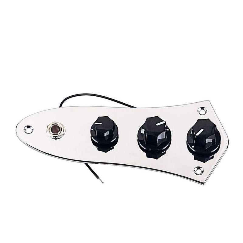 Alnicov Prewired Bass Guitar Pickup Set Plus Control Plate System With Black Cap For Fd Jazz Bass J Style Bass Guitar