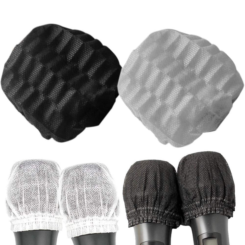 200Pcs Disposable Microphone Cover Non-Woven Elastic Band Wireless Handheld Mic Covers Hygiene Protective Cap for Karaoke Live Performances Party School KTV Recording Room News Gathering
