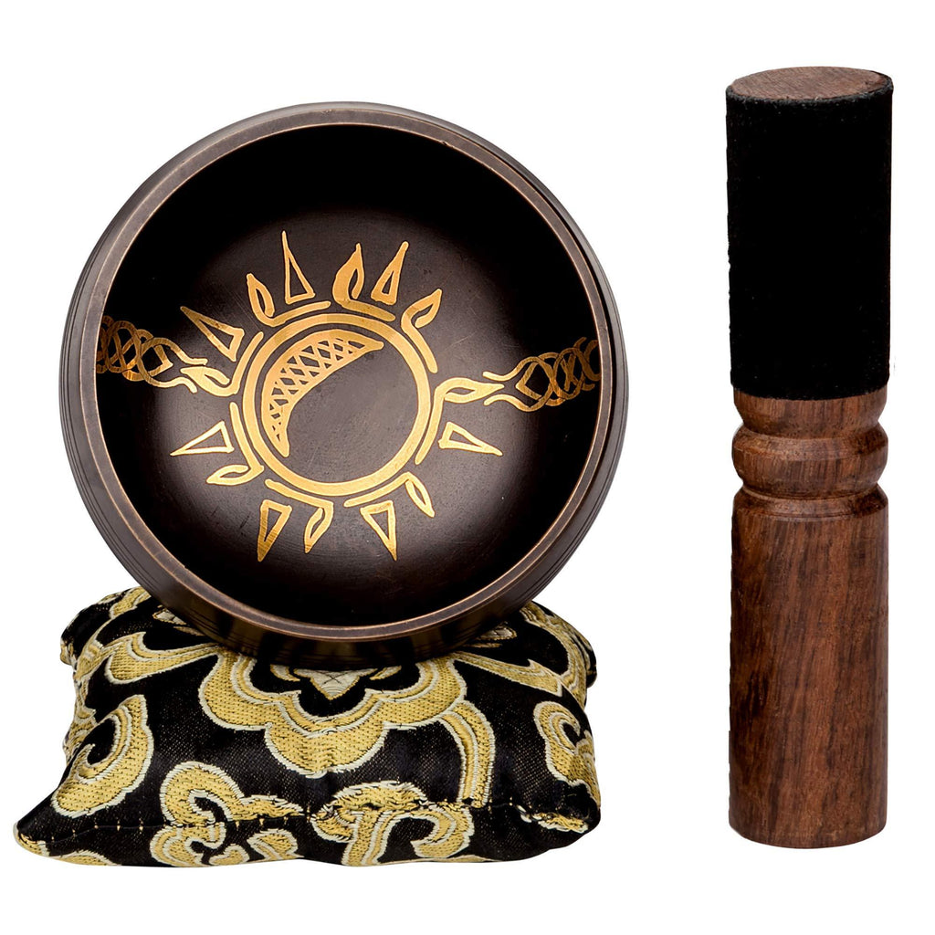 Sun/Moon Singing Bowl Set — Ancient Tools for Connecting with Cyclical Earth Energy — Sound Bowl Handcrafted in Nepal for Chakra, Healing and Meditation (Sun/Moon Singing Bowl Set)