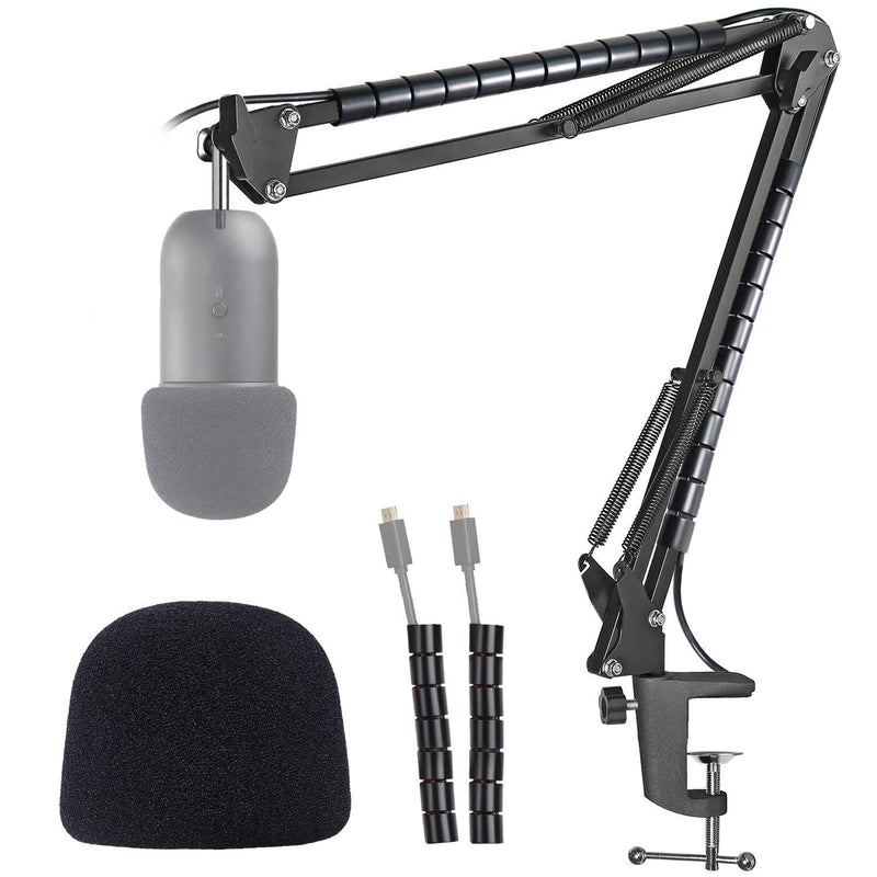 K678 Microphone Stand with Foam Windscreen - Microphone Boom Scissor Arm Stand with Pop Filter, Cable Sleeve for Fifine K678 Mic by YOUSHARES Mic Stand with Foam