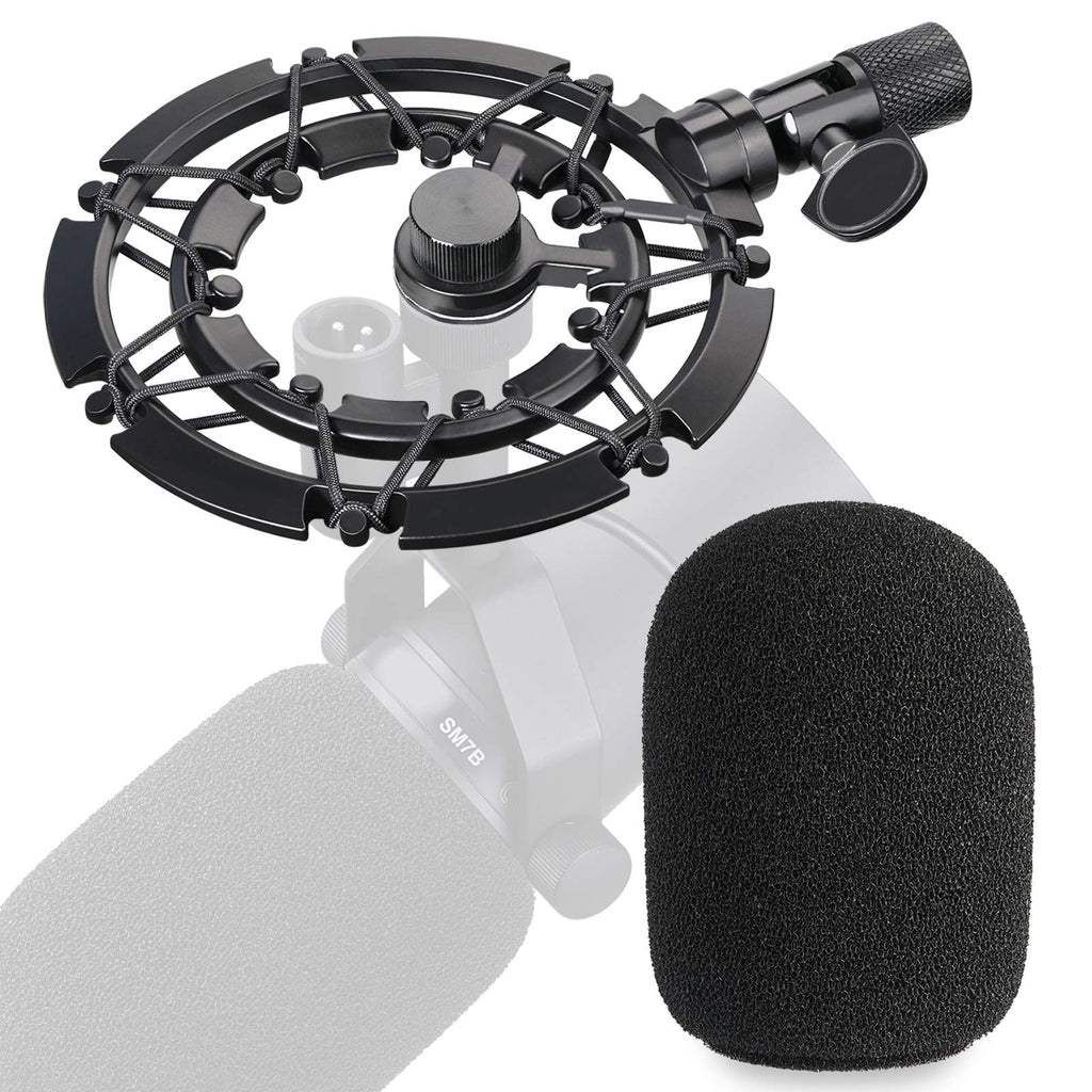 Shure SM7B Pop Filter with Shock Mount Matching Mic Boom Arm Stand, Suitable for Shure SM7B Microphone by YOUSHARES Shockmount with foam