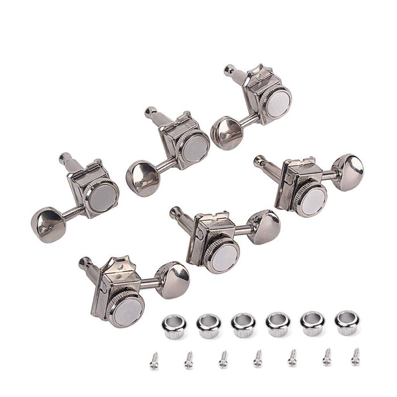 Alnicov Vintage Nickel Lock String Tuners 6R Electric Guitar Machine Heads Tuners For ST TL Guitar Tuning Pegs
