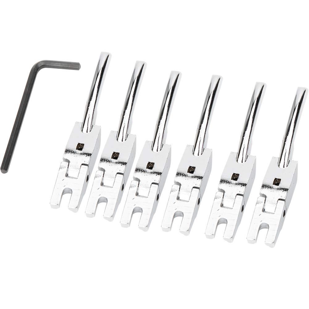 Guitar Bridge String Saddles 6Pcs Zinc Alloy Tremolo Bridge Saddle with Wrench Set Musical Instrument Accessories