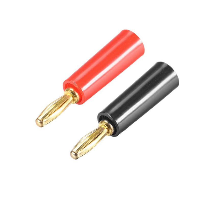 Sourcingmap 4mm Banana Speaker Plug Screws Cable Plugs Connectors Black Red Jack Connector 10pcs